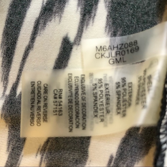 CALVIN KLEIN Green Black Bateau Neck Silky 3/4 sleeve top Women’s size small - Picture 9 of 13